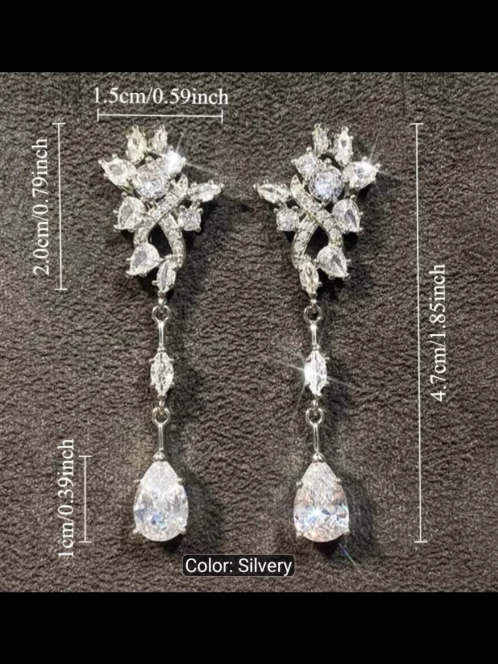 $8 Each Or Bundle 5/$20 Elegant Silver Crystal Drop Earrings